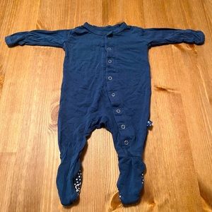 Navy blue kickee pants button-down footie! Great condition.